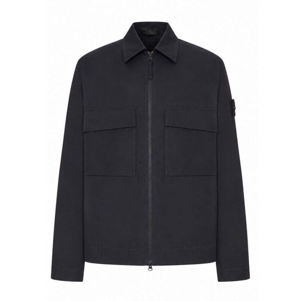 Stone Island Men Cotton Overshirt With Badge On The Sleeve
